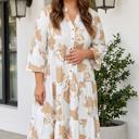 Khaki 3X Giovannna Line Long PLUS Dress