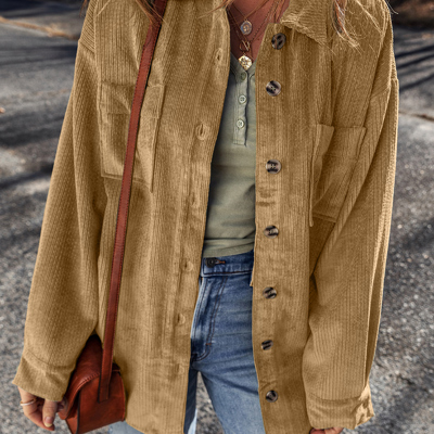 Giuliana Patched Up Corduroy Shacket