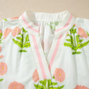  Giuliana Print Striped Trim PLUS Blouse