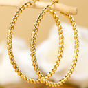  Gold Twisted Large Hoop Earrings