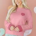 Light Pink Large Goldie Cuffed Drop Shoulder Sweater