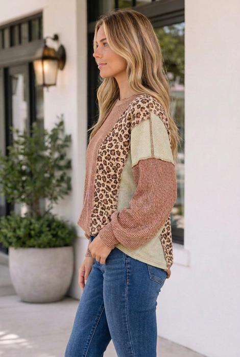 Gracelyn Colorblock Ribbed Knit Top