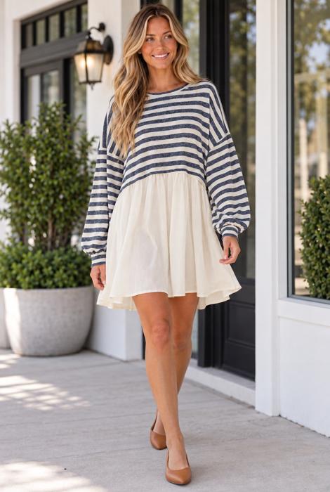 Graci Patchwork Hem Mini Dress