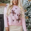 Pink Medium Grehara Man Print Casual Sweater