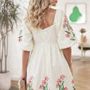  Greta Puff Sleeve Babydoll Dress