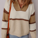  Guinevere Zipped Collared Pullover Sweater