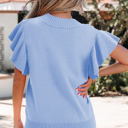  Hadassah Ruffle Short Sleeve Sweater
