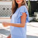  Hadassah Ruffle Short Sleeve Sweater