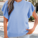  Hadassah Ruffle Short Sleeve Sweater