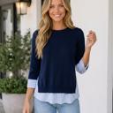  Hadlee Striped Pullover Sweater Long Sleeve Top