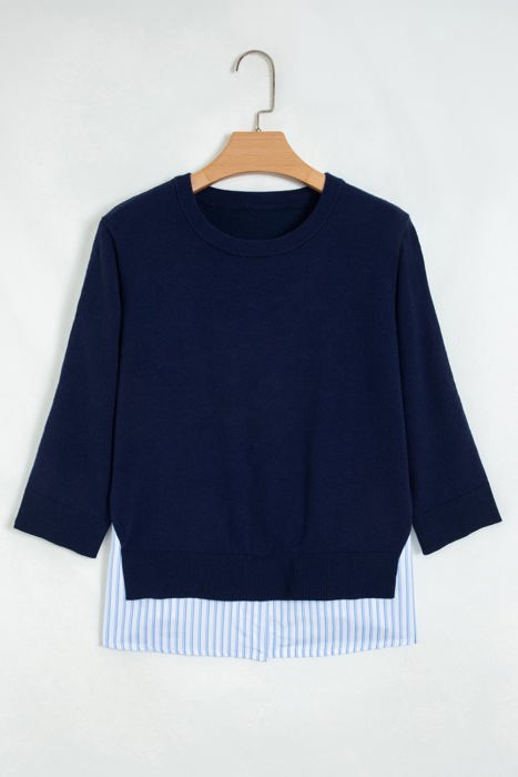 Hadlee Striped Pullover Sweater Long Sleeve Top