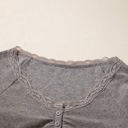  Hadleee Lace Trim Detail Long Sleeve Top