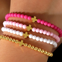 Gold Haisley Layered Elastic Bracelet Set