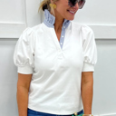  Halle Collar Short Sleeve Blouse