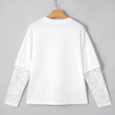  Hallie Lace Long Sleeve Insert Drop Shoulder Top