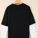  Hallie Lace Long Sleeve Insert Drop Shoulder Top