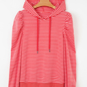 Red Stripe XL Hallie Puff Sleeve Stripe Hoodie