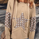 Brown Large Hallie Star Pattern Drawstring Hoodie