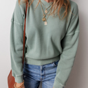 Clearly Aqua Large Halo Knit Drop Shoulder Top
