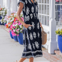  Halo Short Sleeve Midi Dress