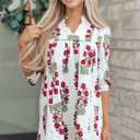  Halo Sleeve Loose Floral Dress