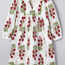  Halo Sleeve Loose Floral Dress