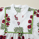  Halo Sleeve Loose Floral Dress
