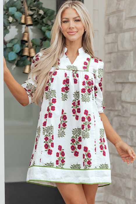 Halo Sleeve Loose Floral Dress