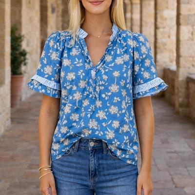 Hana Detail Short Sleeve Blouse