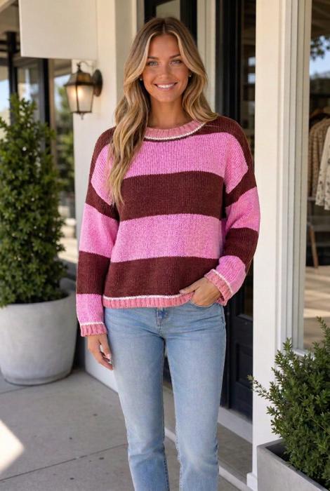 Hana Fit Knit Sweater Long Sleeve Top