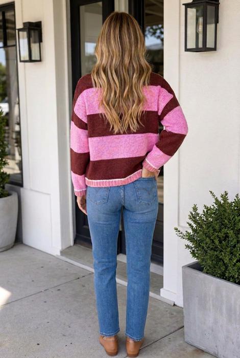 Hana Fit Knit Sweater Long Sleeve Top