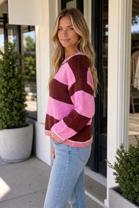 Hana Fit Knit Sweater Long Sleeve Top