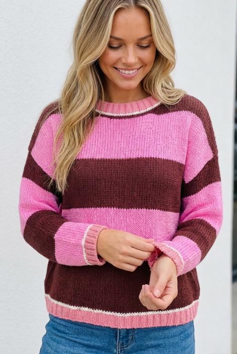 Hana Fit Knit Sweater Long Sleeve Top