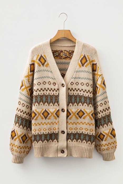 Hana Pattern Knitted Cardigan Sweater