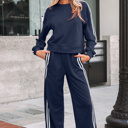  Hana Striped Detail Crewneck Pullover
