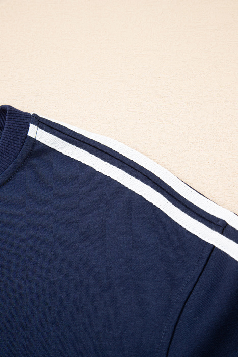 Hana Striped Detail Crewneck Pullover