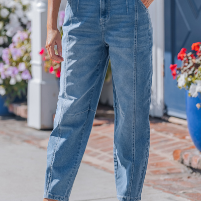 Hana Wash Cuffed Barrel Jeans