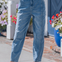  Hana Wash Cuffed Barrel Jeans