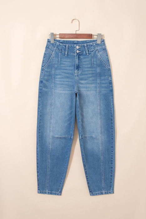 Hana Wash Cuffed Barrel Jeans