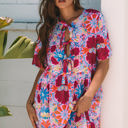  Hannah Floral Tied Front High Waist Long Dress