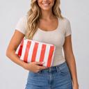  Harbor Stripe Tassel Makeup Bag - Red