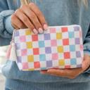  Harbor Stripe Tassel Makeup Bag - Pastel Checkered