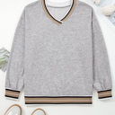  Harlee Contrast Striped Trim Sweatshirt