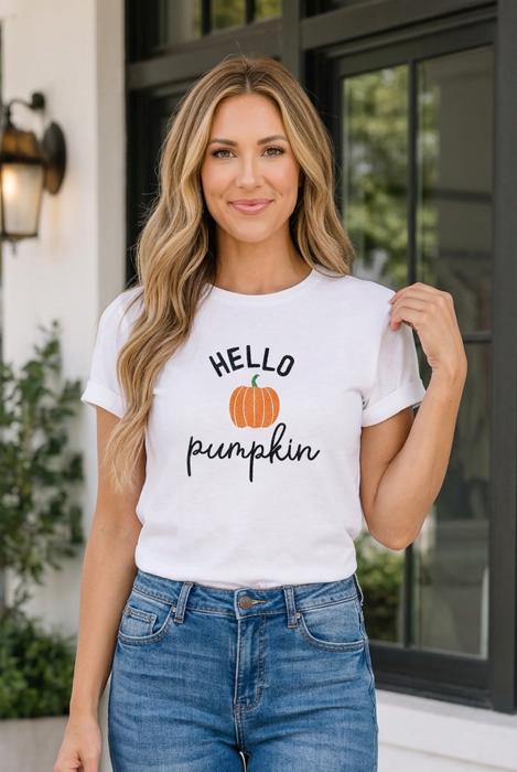 Harlee Sleeve Hello Pumpkin T-Shirt