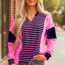 Pink Stripe Small Haven Stripe Loose Fit Long Sleeve Top