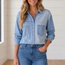  Haylee Striped Patchwork Down Shacket