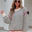 Black Stripe Large Hazel Drop Shoulder Oversized Sweater