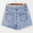  Heaven Rhinestone Raw Hem Denim Shorts