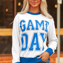 White Small Heaven Striped Detail Baggy Sweatshirt