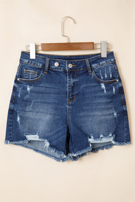 Holland Hem Distressed Whiskery Shorts